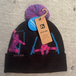 Flylow Black Beanie Winter Hat 80’s 90’s NEW SKI